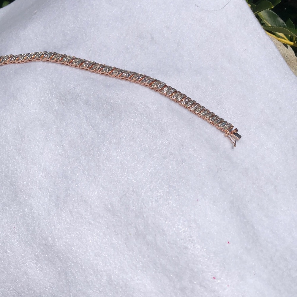 Rose gold and diamond tennis bracelet